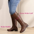 thumbnail image 5 of Love Steetly Women's Extra Wide Calf Knee High Boots, Rivet Decor Tall Boots, Low Block Heel Side Zipper Stretch Riding Boots for Wide Legs., 5 of 8