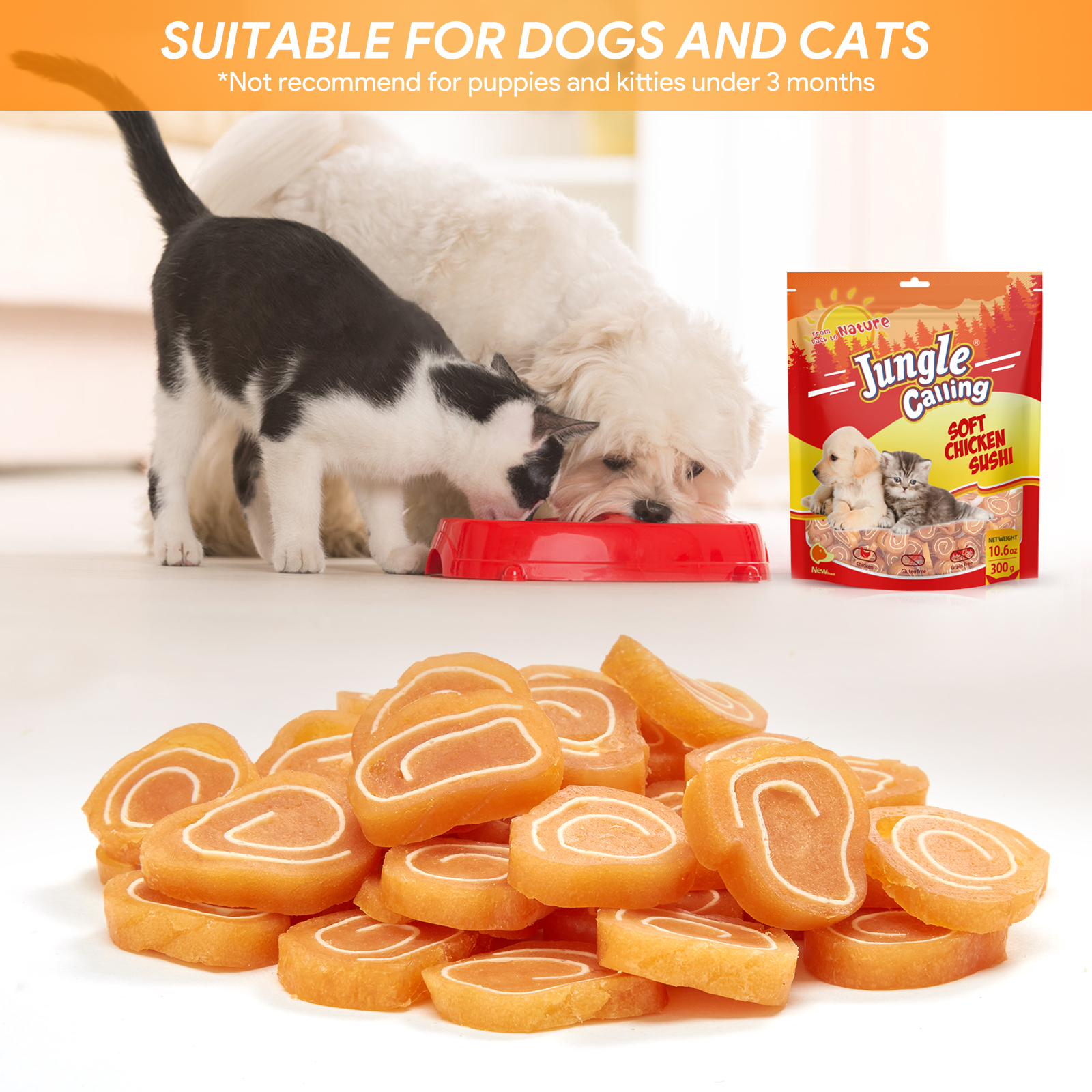Jungle Calling Chicken Wrapped Soft Dog Treats, Grain Free, 10.6 oz photo 4