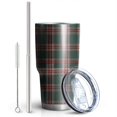 thumbnail image 2 of 30oz Green and Red Christmas Plaid Pattern Tumblers Stainless Steel Tumbler with Lid and Straw,Vacuum Insulated Double Wall Travel Tumbler Cups Mug with Cleaning Brush for Coffee,Tea, 2 of 7