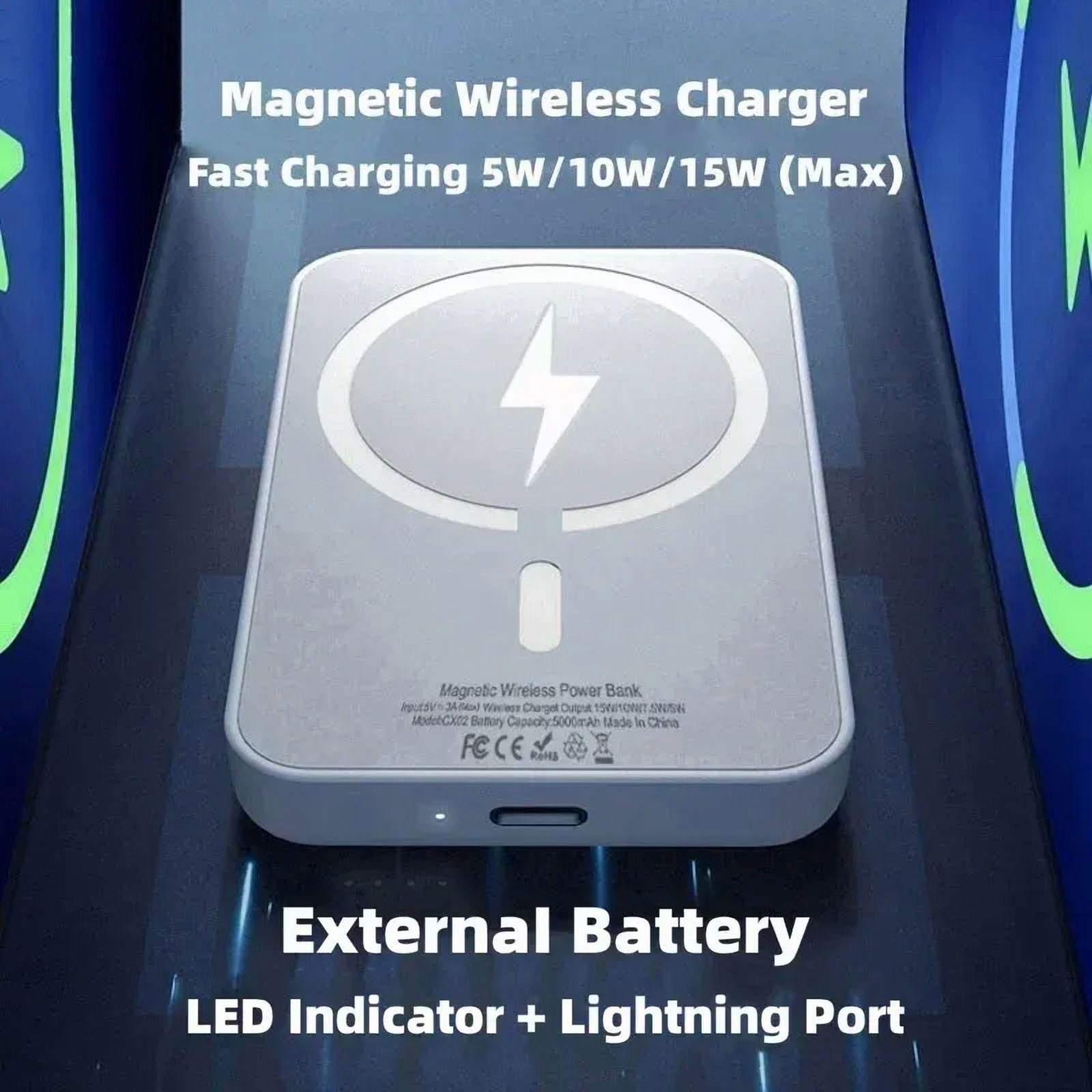 New 50000mAh Magnetic Wireless Power Bank for iPhone 12 13 14 15 Pro Max Portable Charger External Auxiliary Battery Pack