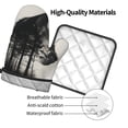 thumbnail image 4 of Xecao Double Exposure Cat Forest Pattern Oven Mitts and Pot Holders Sets Heat Resistant Silicone Oven Mittens Extra Thicken Long Kitchen Cotton Oven Glove for Cooking, 4 of 7