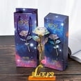 thumbnail image 5 of Wovilon Creative Colorful Rose with Light, Box & Base, Artificial Flowers 24K Gold Foil Rose Full Blossom Presents for Mother's Day | Valentine's Day | Anniversary | Birthday | Wedding, Romantic Gift, 5 of 9
