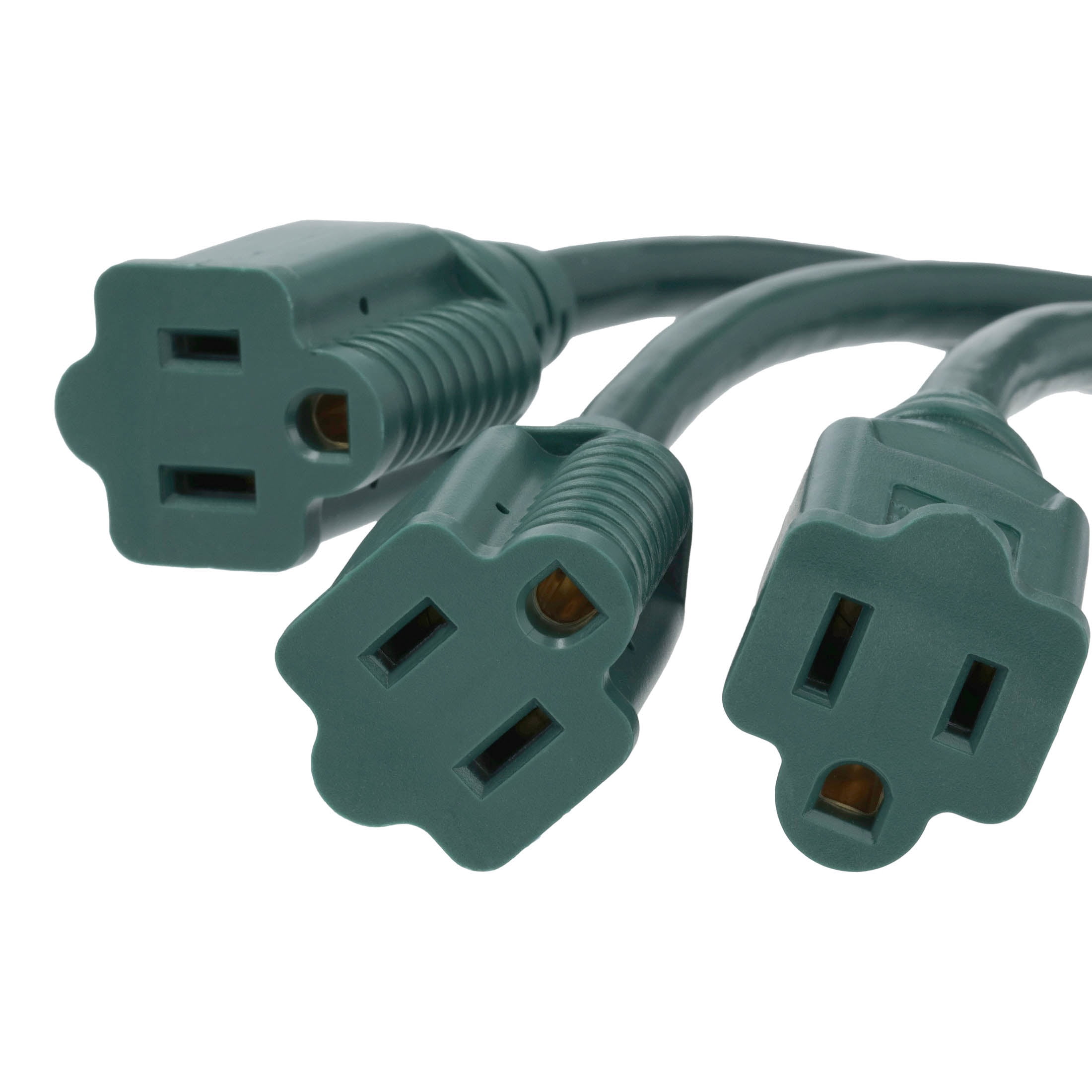 Outdoor 3-Outlet Multi-Directional Cord, Green, 25', by Holiday Time