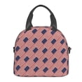 thumbnail image 2 of Retro America Flag Insulated Reusable Lunch Bag with Detachable Adjustable Strap for Office Picnic Beach or Travel, 2 of 7
