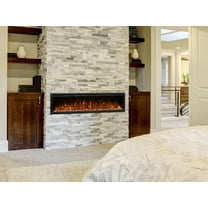 Modern Flames Spectrum Slimline 74 Inch Reliable Electric Fireplace | Customizable Hybrid-FX Flame LED Light Ambience | Remote Controlled