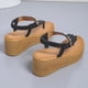 thumbnail image 5 of Novedad de verano, sandalias con plataforma de tacón de cuña Retro Boca de pescado, zapatos romanos para mujer Wmkox8yii sa5058, 5 of 8