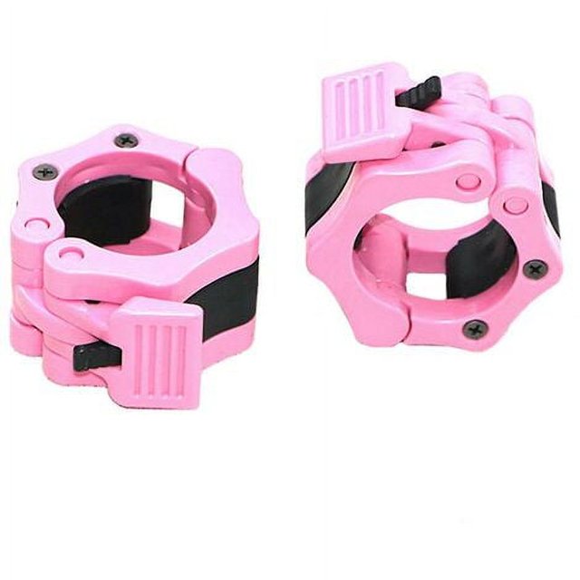 2 hebillas para barra de gimnasio y fitness con candado de color rosa de 50 mm