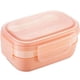 thumbnail image 1 of Fiambrera, lonchera bento todo en uno de 3 capas con juego de utensilios, lonchera bento a prueba de fugas para salir a comer, trabajar, picnic, color rosa, 1 of 6