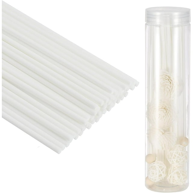 PATIKIL 20CM/8Inch Reed Diffuser Stick, 50 Pack Fiber Aroma Fragrance Refill Sticks Replacement with PET Bottle for Home Office Hotel Party Wedding, White