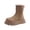 Khaki 2, variant on Wensltd Womens Chunky Sole Snow Boots Round Toe Plush Warm Brown Ankle Boots for Women Winter