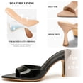thumbnail image 4 of CHICVOMEY 2.75 IN Kitten Heels for Women Pointed Open toe Heels for Women Slip On Backless Mule Sandals Dress Shoes, 4 of 8
