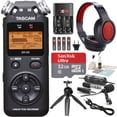 thumbnail image 1 of Tascam DR-05 (Version 2) Portable Handheld Digital Audio Recorder (Black) with Platnium accessory bundle, 1 of 6