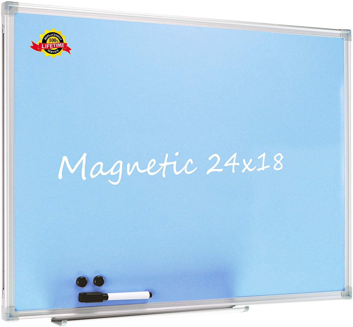 Lockways Whiteboard Dry Erase White Board, 24" x 18", Silver