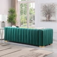 thumbnail image 5 of Llinc Store Dark Green Couch 3 Seater Sofa for Living Room Modern Channel Velvet Sofa Take On A Traditional Chesterfield, 5 of 17