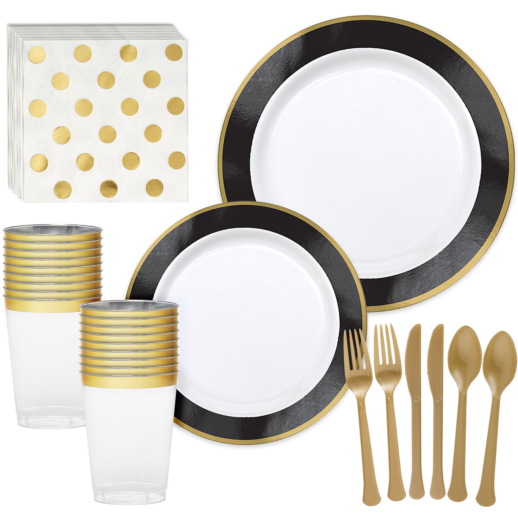 Party City Premium Tableware Supplies for 20 Guests, Includes Plates