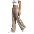 thumbnail image 5 of Nugftut Womens Wide Leg Pants Striped Elastic Waist Casual Sweatpants Lightweight Fall Pants, 5 of 7
