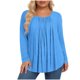 thumbnail image 1 of Mujeres de Manga Larga Tops Casual de Moda Gradiente Impresión Cuello Redondo Plegado Tamaño Superior para Uso Diario Y de Fiesta, 1 of 6