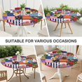 thumbnail image 7 of Pioneer Flower Floral Print Pattern Round Fitted Tablecloth with Elastic Edge,Dining Table Cover Waterproof,Outdoor Round Tablecloth for Camping,Dining,Indoor and Outdoor, 7 of 7