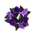 thumbnail image 2 of Halloween Decorations Wreath with Purple Rose and Candle Holder - Ideal Floral Arrangement for Home Living Room Party and Seasonal, 2 of 5