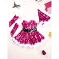 thumbnail image 3 of DPOIS Girls' Sequins Ballet Dance Figure Ice Skating Leotard Dress Santa Claus Costume Rose 14, 3 of 6