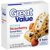 Great Value Strawberry Cereal Bars, 4.86 oz