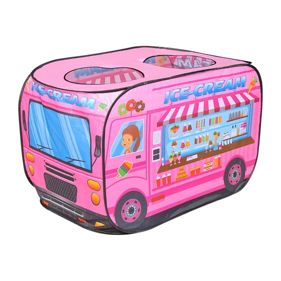 FEOLGEHLY Folding Tent for Kids, ArtCreativity Ice Cream Truck Tent with Carry Bag, Folding Indoor Playhouse - Outdoor Tent Icecream Shop Pretend Play for Kids, Flat-Folding Compact Storage