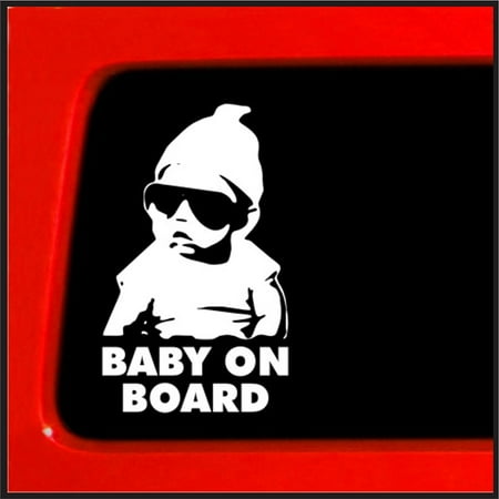 - Funny Baby on Board Sign of Baby in Car Auto Safety Warning Reflective Car Sticker Decal White With Black Bottom