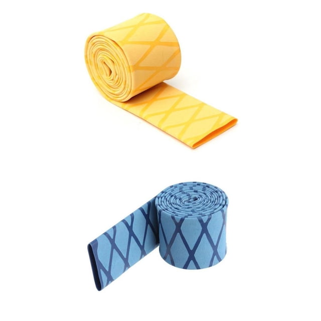 2x Agarre de tubo termorretráctil antideslizante Aparejos de pesca Rod Racket Wrap Amarillo aparejos de pesca de Sharpla Tubo de envoltura termorretráctil antideslizante