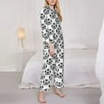 thumbnail image 3 of Lsque Happy Soccer Pattern Long Sleeve Pajama Set for Women - Soft 2-Piece Sleepwear and Loungewear Set with Pockets, Comfy Nightwear-XX-Large, 3 of 7