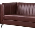 thumbnail image 2 of Benjara Microfiber Sofa with Vertical Pleated Design and Metal Legs, Brown, 2 of 5