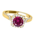 thumbnail image 3 of Aonejewelry 1.25 Ct. Ttw Diamond and Created Ruby Ring In 14k Yellow Gold, 3 of 4