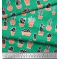 thumbnail image 2 of Soimoi Velvet Fabric Cactus Tree Printed Craft Fabric by The Yard 58 Inch Wide, 2 of 5