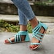thumbnail image 1 of Sandalias planas con cremallera cruzada de verano, sandalias tejidas con correa para mujer Wmkox8yii  shjk5153, 1 of 7