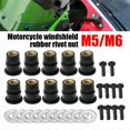 thumbnail image 1 of 30/10Pcs M5/M6 Convex Rubber Well Rivet Nuts Black For Motorcycle Windshield Kayaking ATV Automoboile Accessories, 1 of 5