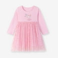 thumbnail image 4 of Thetops Girls Princess Cotton Dress - Long Sleeve Embroidered Bunny, Sparkly Gold Dots Tulle, Pink, 5 Years, Spring Fall Casual Party Outfit for Little Girls, 4 of 6