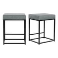 thumbnail image 5 of JONPONY  Grey Counter Height 24" Bar Stools Set of 2 for Kitchen Counter Backless Modern Square Barstools Upholstered Faux Leather Stools Farmhouse Island Chairs,Grey, 5 of 8