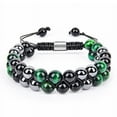 thumbnail image 2 of Hot-Selling Natural Green Tiger Eye Bracelet - Double Layer Black Onyx and Black Magnetite Bracelet for Men and Women - Handmade Jewelry, 2 of 6
