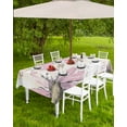 thumbnail image 4 of Fsddascl Pink Spring Floral Outdoor Tablecloth - 52x70 Inch Rectangle Dining Table Cover, Summer Flowers Botanical Retro Waterproof Outdoor Table Cloth with Umbrella Hole & Zipper for Picnic/Patio, 4 of 7