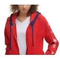 thumbnail image 2 of Tommy Hilfiger Women's Star Print Hoodie Red Size X-Small, 2 of 3