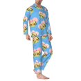 thumbnail image 2 of Fotbe Avocado Lovers Pijama de Hombre con Estampado de Manga Larga, Conjunto de 2 Piezas, Ropa de Dormir Suave y Cómoda con Bolsillos-Small, 2 of 7
