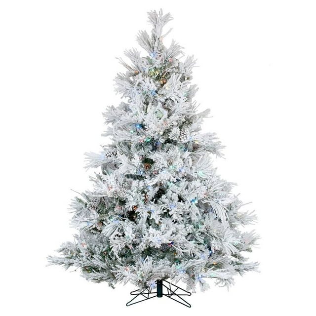 Vickerman 90" Alberta Arbre de Noël Artificiel avec LED Multicolore en Blanc
