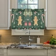 thumbnail image 2 of Yayeee Kitchen Curtains Tier Pair Light Filtering 27"x24" Rod Pocket Short Cafe Window Panel, Christmas Gingerbread, 2 of 7