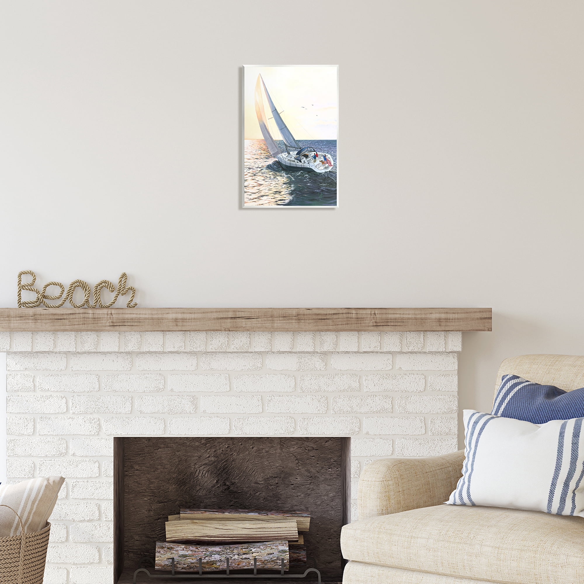 Stupell Industries Boating at Sunrise Transportation Painting Unframed Art Print Wall Art, 10 x 15