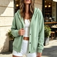 thumbnail image 2 of Hoodies for Women, Button up Hooded Sweatshirt, Casual Long Sleeve Soft Fleece Jackets with Hood Outerwear with Pockets, Xxl, 2 of 5