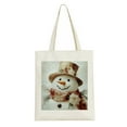 thumbnail image 2 of FCXZI Christmas Canvas Tote Bag for Women, Christmas Animal Snowman Gnome Lover Gifts Bag, Christmas Reusable Gift Bags White, 2 of 6