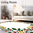 thumbnail image 2 of ODIKA 2'x3' Machine Washable Non-Slip Area Rug, Festive Bell Motif with Holly Leaf Accents Holiday High Traffic Rug with Pad, Green, 612512, 2 of 8