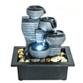 thumbnail image 5 of Indoor 4-Tier Tabletop Water Fountain with LED Lights & Submersible Pump for Home and Office Decor, 5 of 5