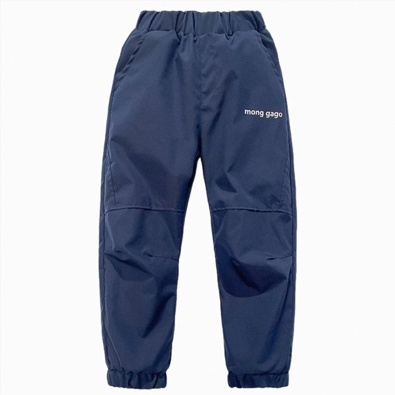UngA Boys Girls Snow Pants Waterproof Fleece Lined Ski Pants Kids Winter Hiking Rain Trouser Sherpa Sweatpants Thick Warm Boy Girl Joggers (Navy,3-4 Years)