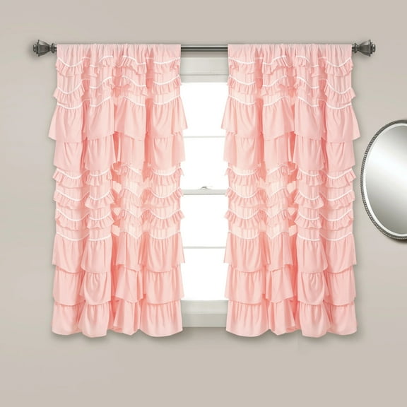 Lush Decor Kemmy Window Curtain Panel Single Peachy Pink 52X63
