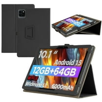 【RUIXH】For Callsky-Tab Cpad 10 10.1 Inch Tablet Case Callsky Android 15 Tablet Case Premium PU Leather Lightweight and Portable Built-in Stand and Pen Slot Design With Wrist Strap (Black)